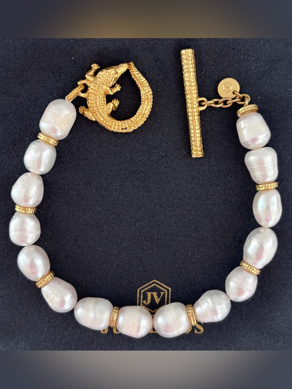 NWOT Julie Vos Alligator Pearl Bracelet - Picture 3 of 4